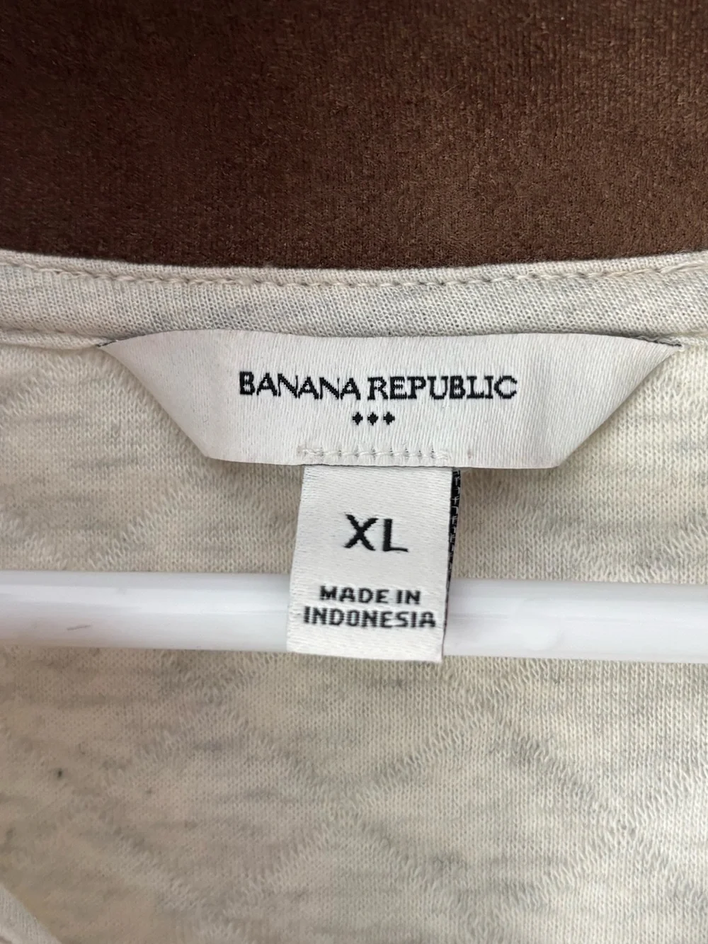 Banana Republic Quilted Knit Quarter Zip Pullover Cream Oatmeal Heather
